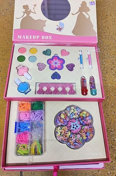 Набір косметики з тінями, помадами, бісером в коробці IG2925 р.24,517,56с