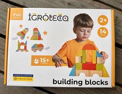 Дерев&acuteяні кубики Igroteco 900453, 14 елементів Будівельні блоки
