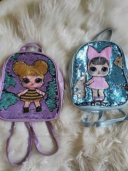 Рюкзак детский, экокожа, куклы Лол, паетки, много цветов 