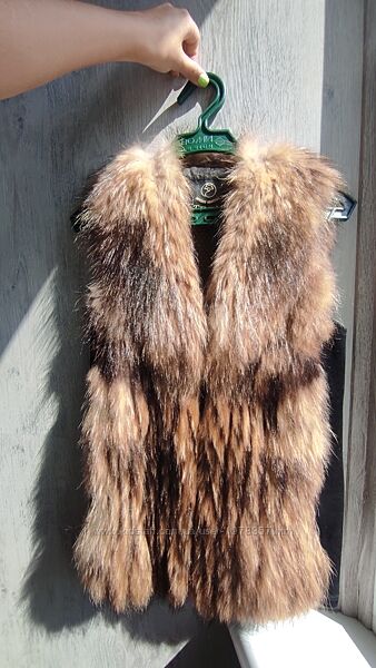 Натуральний хутряний жилет, єнот