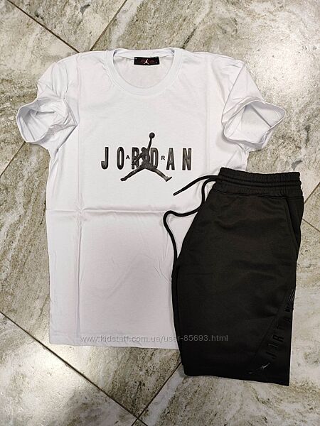 Мужской молодежный прогулочный летний костюм футболка и шорты jordan