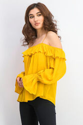 Романтическая желтая блуза Mango m-l