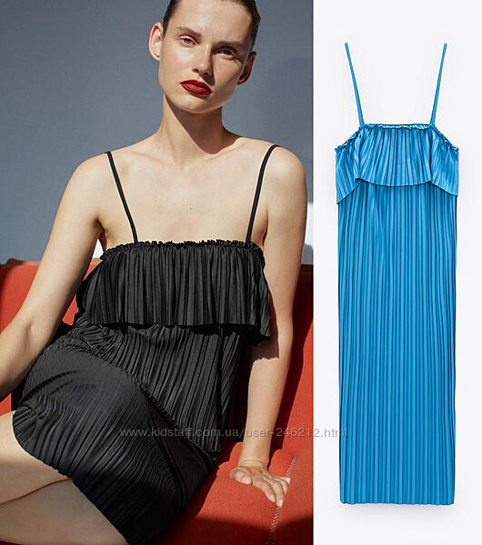 Sale голубой плиссированный сарафан zara s-m-l