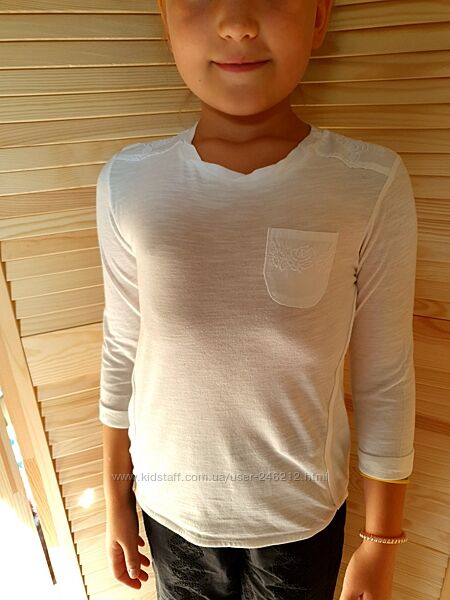 Белоснежная футболка блуза реглан zara с вышивкой 6-7 лет, 8-9 лет