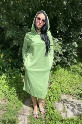 Платье худи zara s/m зеленое яблоко