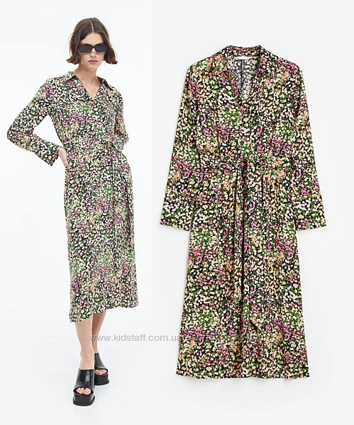 Цветочное вискозное платье H&M  р. 48-50 