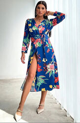 SALE Цветочное атласное платье Zara р. S-М