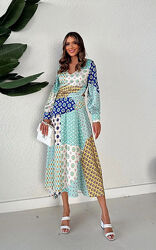 Sale Атласное платье zara в стиле печворк xl 46-48