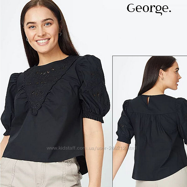 Sale Бавовняна блуза George з вишивкою L/XL