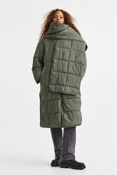 Зелене пальто H&M з шарфом XXL  52-54-56-58