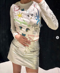 Трикотажний реглан топ Bershka M/L