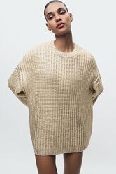 Золотистий оверсайз джемпер светр Zara L/XL/XXL