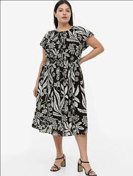 Монохромна сукня H&M із жатої бавовни XL  52-54