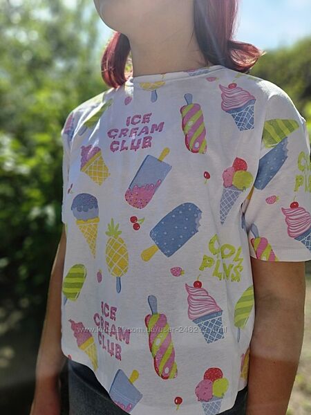 Мила футболка Zara з морозивом 12-14 років 150-140 см