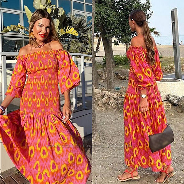 Яскрава сонячна сукня Zara m-l-xl