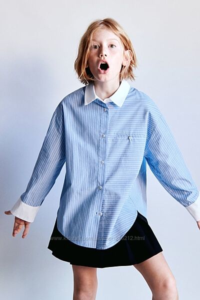 Бавовняна смугаста сорочка Zara 9-10 років 140 см