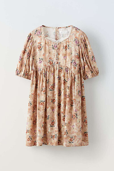 Кружевне сукня zara у квіточку 11-12 років 140-150 см