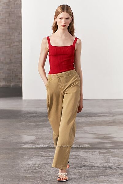 Штани чинос із запахом zara collection р. xxl 48-50