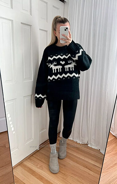 Джемпер H&M з оленями L 48-50