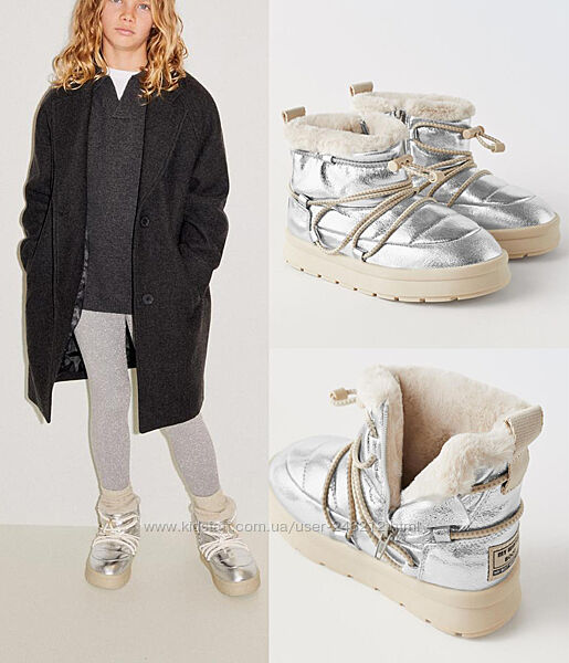 Блискучі стьобані черевики Zara 37-38