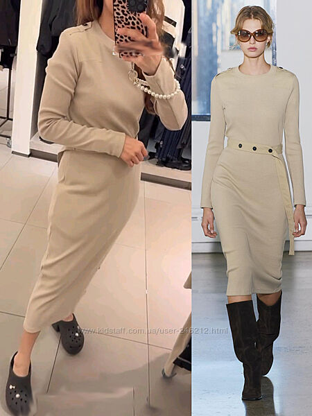 Трикотажна сукня Zara з поясом S-M-L