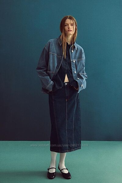 Джинсова спідниця Zara р. М мех 28