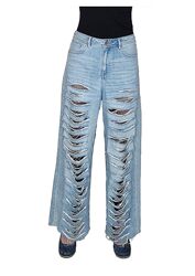 Джинсы женские рваные с сеткой Only Jeans. Высокая посадка. Дания.