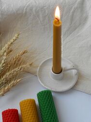 Лита свічка натуральний бджолиний віск, столові свічки, свеча столовая
