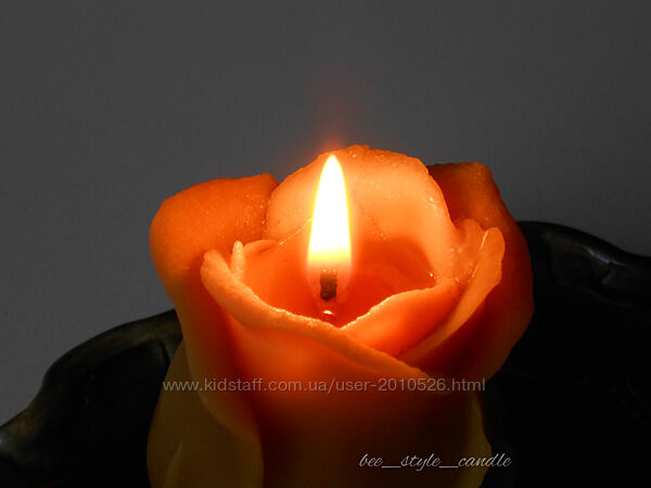 Свічка Троянда натуральний бджолиний віск, Роза свеча, воскові свічки