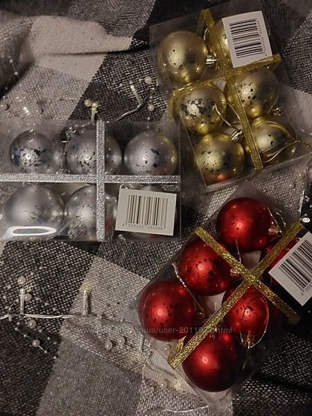 Ялинкові кулі, різдв&acuteяні прикраси, 6 шт, Livarno Home, німеччина