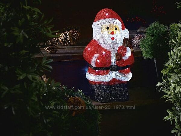Новорічна фігурка, на батарейках Санта Клаус, декор для дому та вулиці