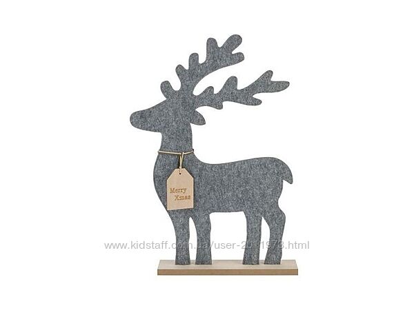 Новорічна декоративна статуетка олень, олень з фетру livarno home