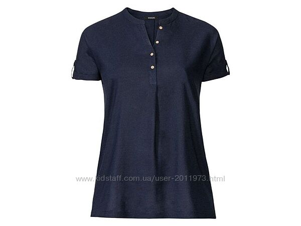 Блуза туніка з льону Esmara для жінок темно синя