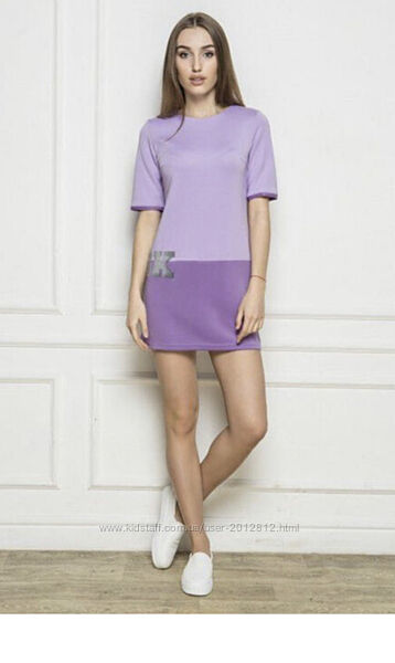 Короткое фиолетовое Платье-футболка