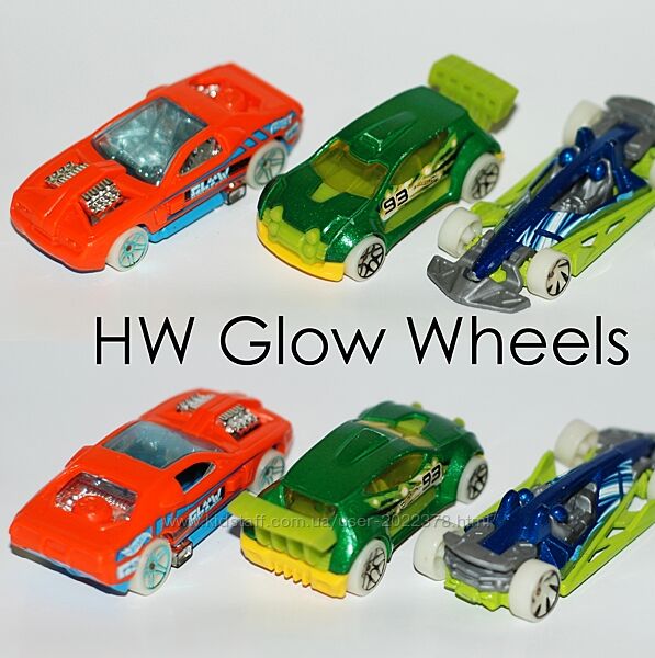 Машинки Хот Вилс Hot Wheels HW Glow Wheels світяться колеса
