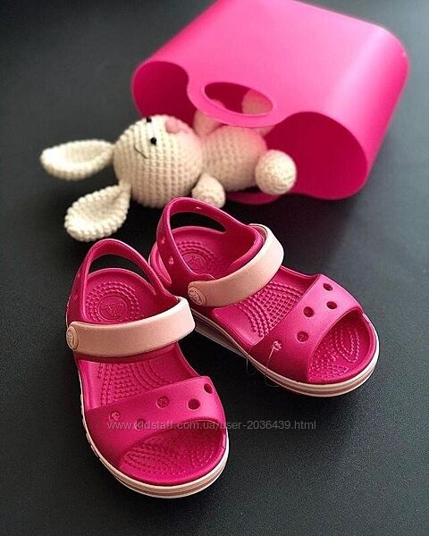 Сандалии босоножки крокс розовые Crocs crocband sandal kids Candy/Pink  