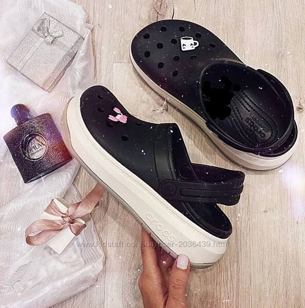 Кроксы на платформе сабо crocs full force крокси чорні 36-45