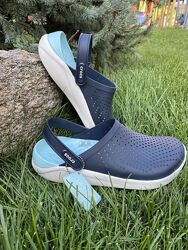Крокси чоловічі сабо шлепки crocs literide Navy/Almost White