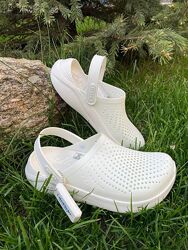 Кроксы женские сабо crocs literide white белые білі W6 W7 W8 W9 W10