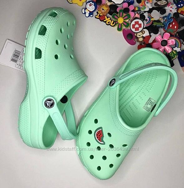 Crocs Classic Mint кроксы классичесские мятные шлепанцы сабо