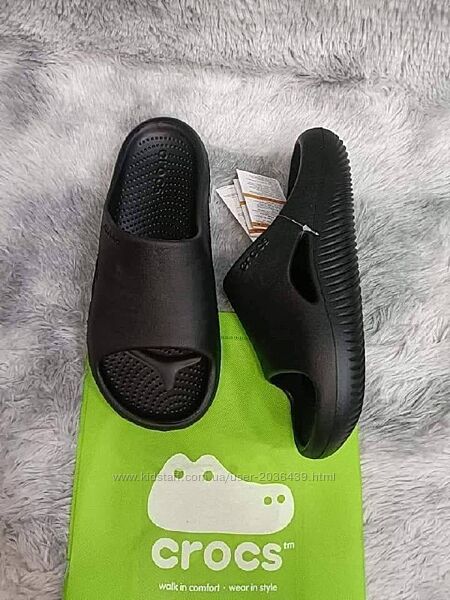 Шлепки слайды кроксы черные Crocs Mellow Slide Black 