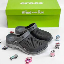 Кроксы сабо шлепанцы Crocs Kids LiteRide 360 Clog Black/Slate Grey