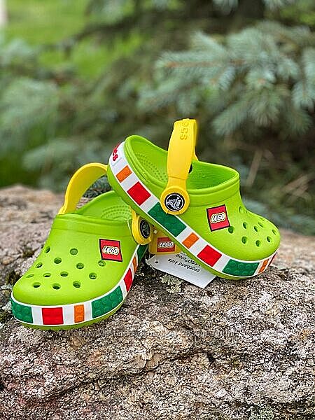 Дитячі крокси детские кроксы сабо crocs Lego зеленые