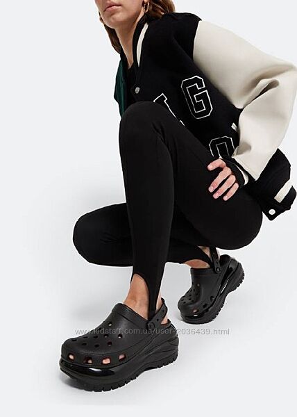 Crocs Classic Mega Crush Clog Black Женские Сабо Крокс Краш 36 37 38 39