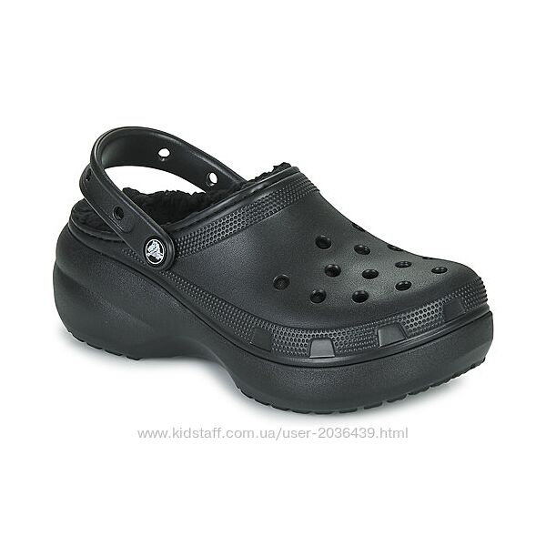 Кроксы утепленные крокси теплі на платформі Crocs Classic Platform Black