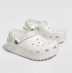 Крокси на платформі сабо Classic Hiker white 36 37 38 39 40 41 42 43 