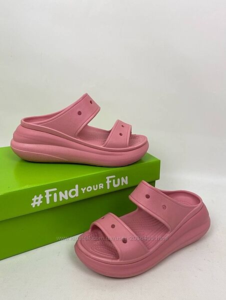 крокси шльопанці на платформі Crocs Classic Crush Sandal Blossom w7 w8 W9