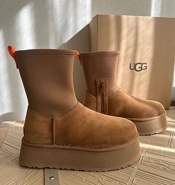 Угги на платформе рыжие UGG CLASSIC DIPPER chestnut 36 37 38 39 40 41