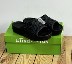 Crocs slide geometric black original крокси черные шлепки на платформе слай