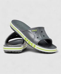 Crocs Bayaband Slide Charcoal Grey кроксы шлепанцы мужские серые